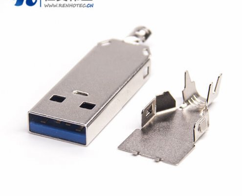 USB 3.0 A公沉板有柱1U'' 錫膠 SMT 1.95 L 18.7